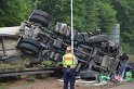 LKW umgestuerzt A 1 Rich Saarbruecken P097